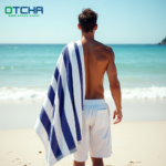 OTCHA Jumbo Beach & Pool Towel - 100x200cm (1000 Grams) -  100% Cotton Oversized Bath Sheet - Highly Absorbent,