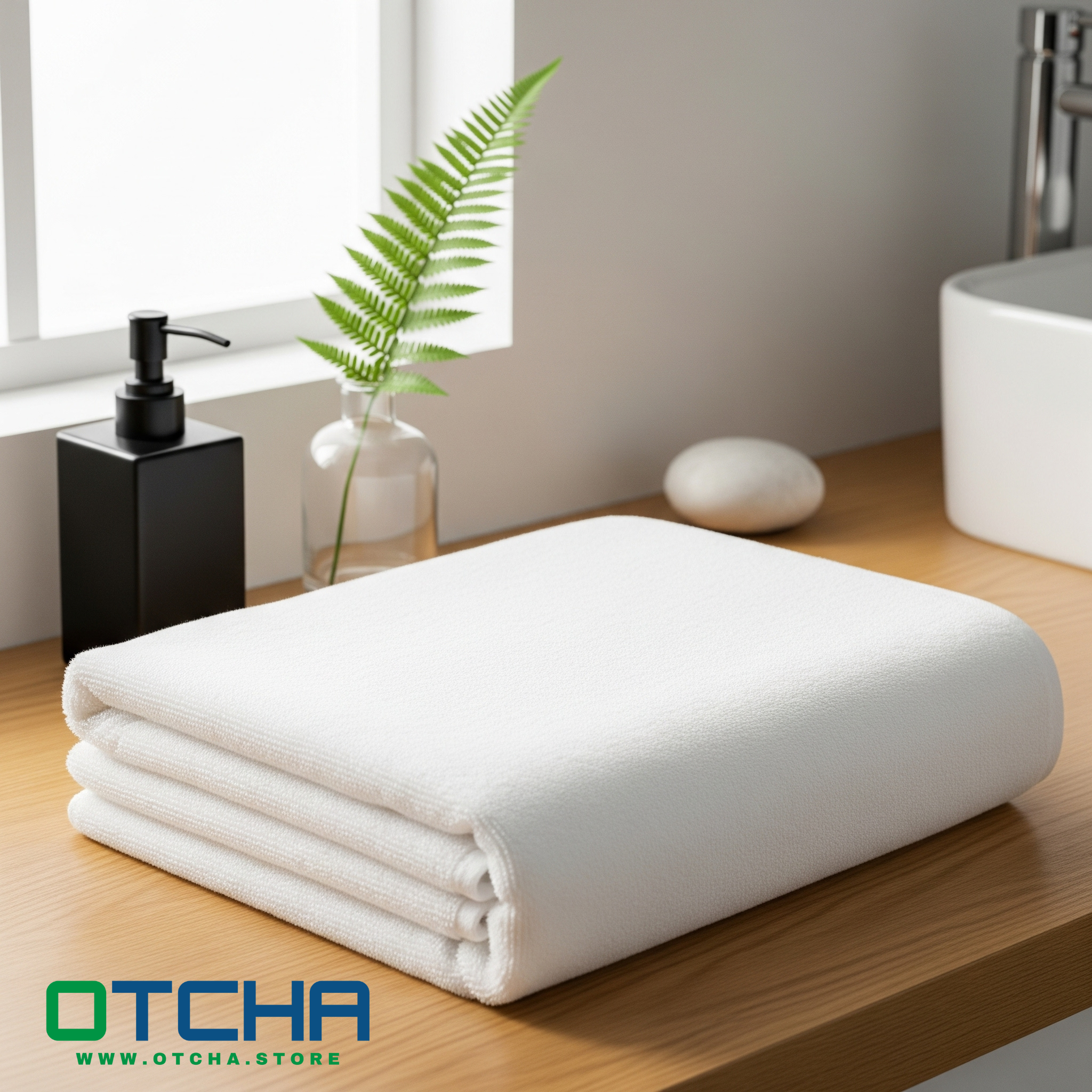 70x140 Half Bath Towel, 70x140 cm, 650 Grams, 100% Cotton, White - الصورة 1