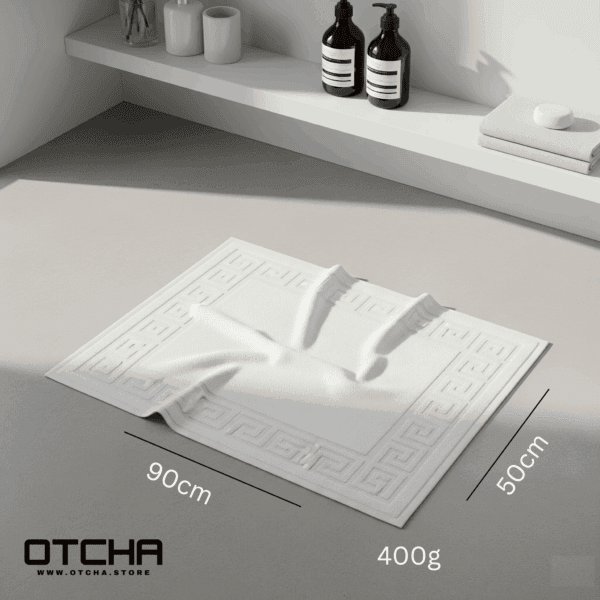 Bath Mat, 50x 90 cm, 400 grams, White Color,890 GSM