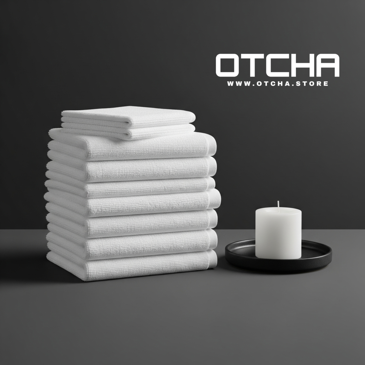 Face Towel,30 x 30 cm, 60 grams 100% Cotton, white - Image 3
