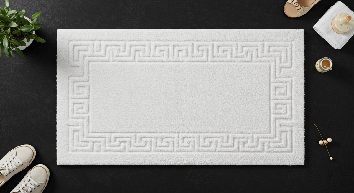 Bath Mat, 50x 90 cm, 400 grams, White Color,890 GSM - Image 2