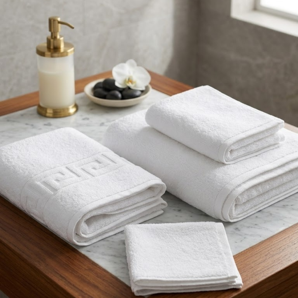 towels set Towel Value Pack Set: 2 Face, 1 Hand, 1 Half Bath,1 Bath Mat - Image 1
