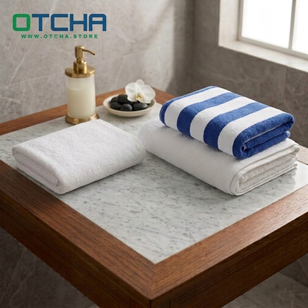towels set - 3 (1) new Beach & Pool Pack Set: 1 Hand Towel, 1 Beach Towel, 1 Half Bath Towel - Image 1
