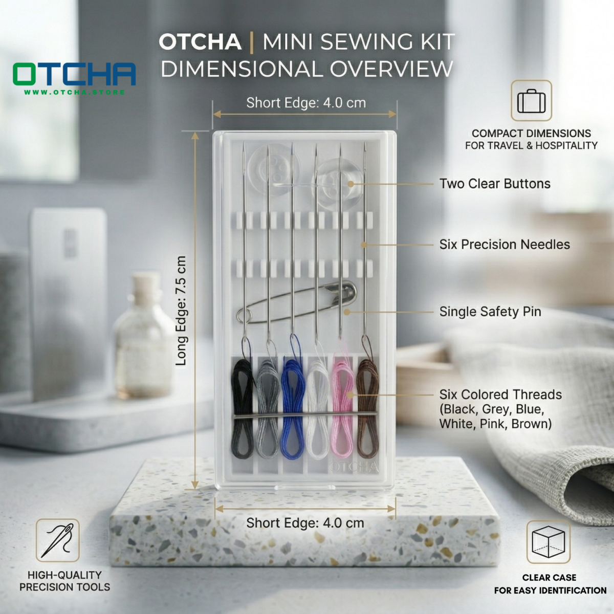 ⁦Emergency Guest Sewing Kit – The Ultimate 5-Star Amenity for Hotels & Airbnb⁩ - الصورة ⁦2⁩